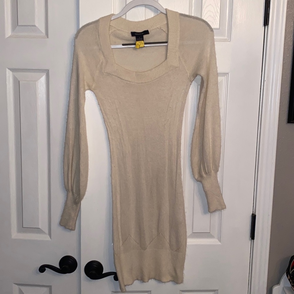 Cream color sweater dress
